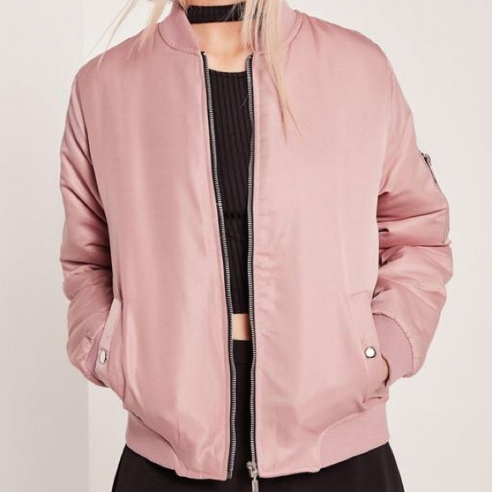 Mauve Pink Bomber Jacket